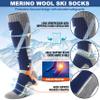 Sandsuced Merino Wool Ski Socks for Mens Womens Winter Thermal Warm Thick Knee High Snowboarding Skiing Socks for Cold Weather 3 Pairs Gifts Stocking Stuffers(Red/Green/Deep Blue,M) view 3