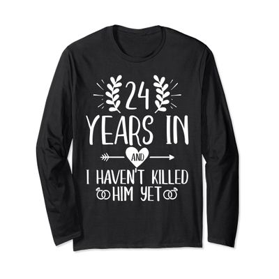 24th Wedding Anniversary For Her Couple 24 Years Marriage Long Sleeve T-Shirt