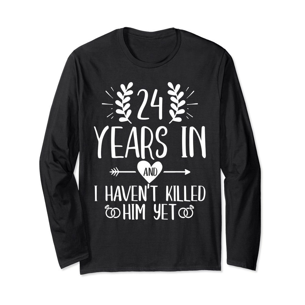 24th Wedding Anniversary For Her Couple 24 Years Marriage Long Sleeve T-Shirt