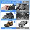 SYOURSELF Crampons Ice Cleats for Shoes and Boots Women Men Kids, 28 Shoe Spikes Non Slip Snow Traction Cleats for Snow and Ice Grippers for Shoes and Boots Hiking Walking Fishing Climbing view 2