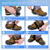 SYOURSELF Crampons Ice Cleats for Shoes and Boots Women Men Kids, 28 Shoe Spikes Non Slip Snow Traction Cleats for Snow and Ice Grippers for Shoes and Boots Hiking Walking Fishing Climbing view 4