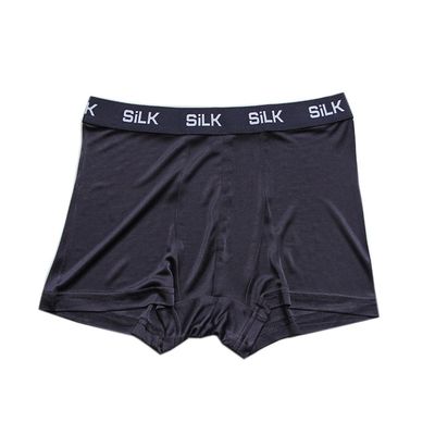 GAOGAO Real Mulberry Silk Mens Intimates Underwear Breathable and Smooth Men's Box Briefs (US, Alpha, X-Large, Regular, Regular, Navy Blue)