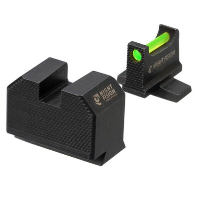 Night Fision Optic Height Fiber Optic .311-.402 Night Sight Set Designed for Smith & Wesson M&P 2.0 with RMR/507c/SRO, Swampfox Liberty/Justice, Green Front