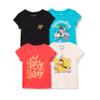Amazon Essentials Harry Potter Toddler Girls' Short-Sleeve T-Shirts, Pack of 4, Harry Potter Hogwarts, 4T