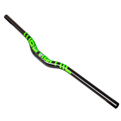 DELVOYE 31.8mm MTB Handlebar 580-760mm Extra Long Handlebars 3K Carbon Fiber Bicycle Riser Bar Mountain Bike Road Bike Handle Bars (Color : Green, Size : 700mm)