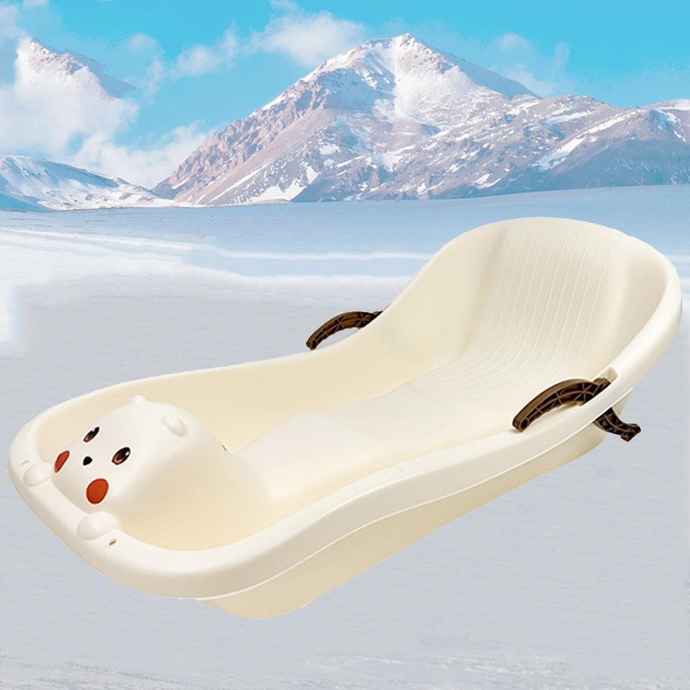 Children's Double Sledge, Winter Snow Sleds, Thick Wear-Resistant Sledge, Plastic Snow Sled