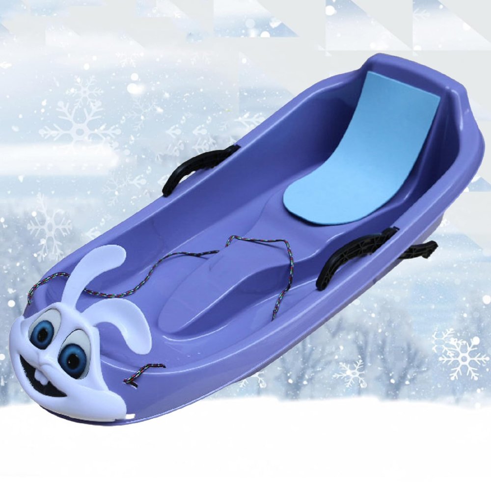 Sleds for Kids, Thickened Sled, Plastic Snow Sled, Kids Sleds for Snow with 2 Handles and Pull Ropes