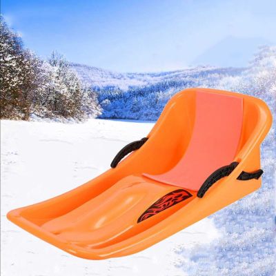 TUOYIBO Double Handle Children's Sled, Double Thickened Sled, Snow Sledge with Backrest, Anti-Freeze and Wear-Resistant Sled