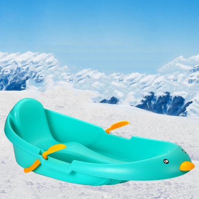 Children's Snowboard Sledge, Thickened Wear-Resistant Sledge, Adult Sledge with Backrest, Winter Snow Sleds