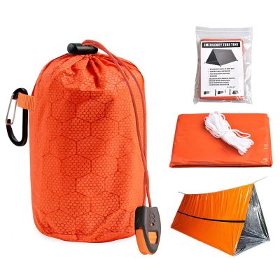 Emergency Tent,PE Aluminum Film Emergency Survival Shelter Tent, 61.8 X 96.4inch Waterproof 2-Person Thermal ShelterWeather-Resistant for Hiking Camping and Emergency Preparedness
