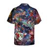 Mele Kalikimaka Santa Surfing Hawaiian Shirt Merry Christmas in July Summer Funny Hawaiian Shirt Christmas Shirt for Men (US, Alpha, Medium, Regular, Regular, Galaxy) view 2