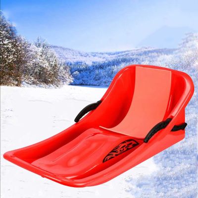 TUOYIBO Double Handle Children's Sled, Double Thickened Sled, Snow Sledge with Backrest, Anti-Freeze and Wear-Resistant Sled