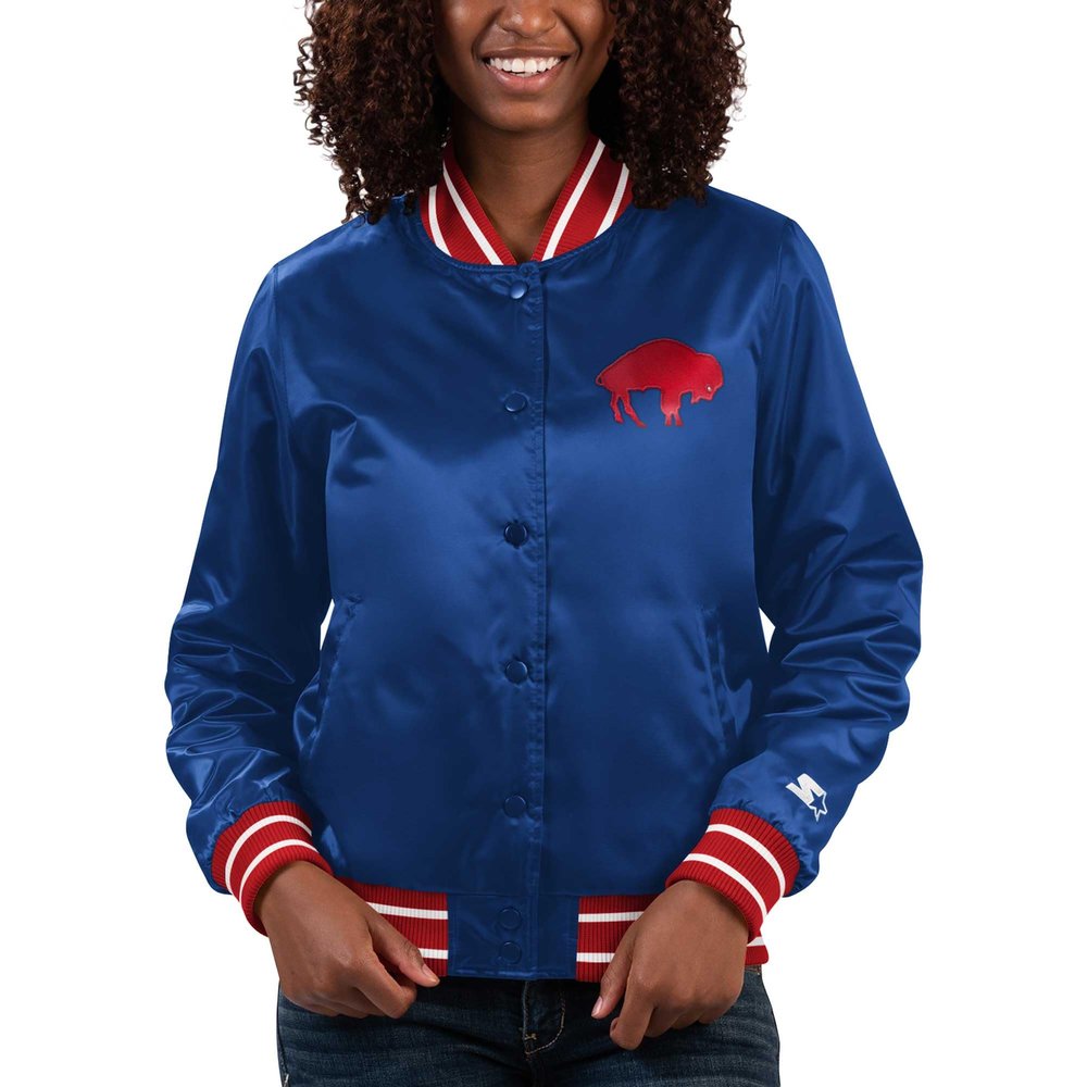 Starter Women's Royal Buffalo Bills Full Count Satin Full-Snap Varsity Jacket