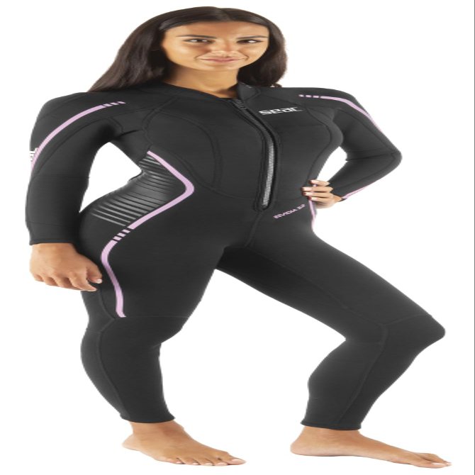 SEAC Invidia Lady, 3 mm Neoprene, Ultrastretch, one-Piece Wetsuit with Front Zip for Diving, Snorkeling and Freediving, XX-Large