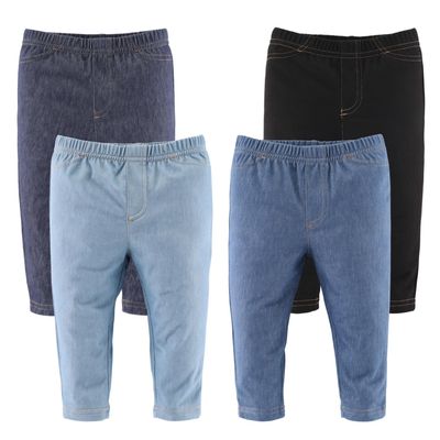 The Peanutshell Baby Boys or Girls Jeggings Set of 4-6-9 Months Size Jeans, Soft and Stretchy Pants, Boy and Girl Leggings, Infant Boy and Toddler Girl Clothes - Denim