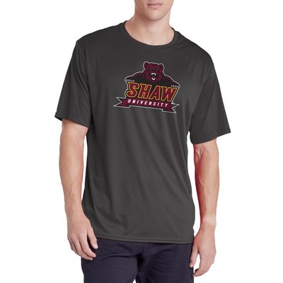 Campus Lab Shaw University Adult Men's Sport Active T-Shirt Primary Logo, Charcoal, X-Large