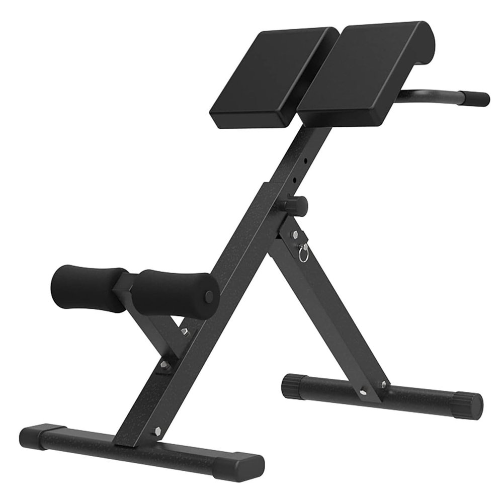 Foldable Hyperextension Bench Roman Chair Heavy Duty Adjustable Back Extension Exercise Equipment for Abdominal Workout, Loads 330lbs