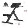 Foldable Hyperextension Bench Roman Chair Heavy Duty Adjustable Back Extension Exercise Equipment for Abdominal Workout, Loads 330lbs view 2