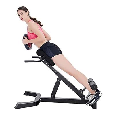 esmen Hyperextension Roman Chair Adjustable Ab Workout Equipment Back Extension Bench for Full Body Strength Training Gym Equipment