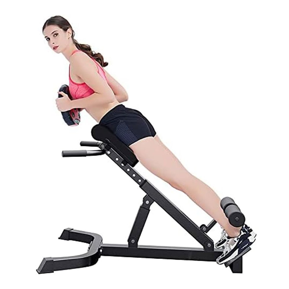 esmen Hyperextension Roman Chair Adjustable Ab Workout Equipment Back Extension Bench for Full Body Strength Training Gym Equipment