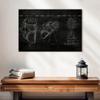 ElephantStock Ridged Golf Bag Dividers BW Patent Canvas - 1 Panel Sports Patent Wall Art Decor - Sports Decorations for Boys Room - Wall Art and Office Decor - 24" X 16" view 2