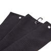 hapheal Golf Towel (16" X 21") Microfiber Waffle Pattern with Carabiner Clip,Golf Towels for Golf Bag for Man (2 Pack Black) view 3