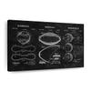 ElephantStock Sports Balls Compilation BW Patent Canvas - 1 Panel Patent Wall Art Decor - Sports Decorations for Boys Room - Wall Art and Office Decor - 30" X 20" view 1