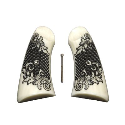 Faux Ivory Floral Checkered Uberti Schofield Grips