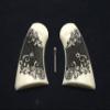 Faux Ivory Floral Checkered Uberti Schofield Grips view 2