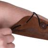Valhalla Gear, Archery Bracer with Elastic, Forearm Protector for Bow Shooting Practice, Armband, Wrist Guard, Cosplay, Adjustable Buckle Straps, Full Grain Leather, Handmade, Bourbon Brown view 3