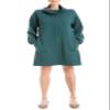 Max Studio Women's Textured Knit Collared Short Dress, Teal, Medium view 1
