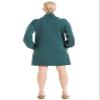 Max Studio Women's Textured Knit Collared Short Dress, Teal, Medium view 3