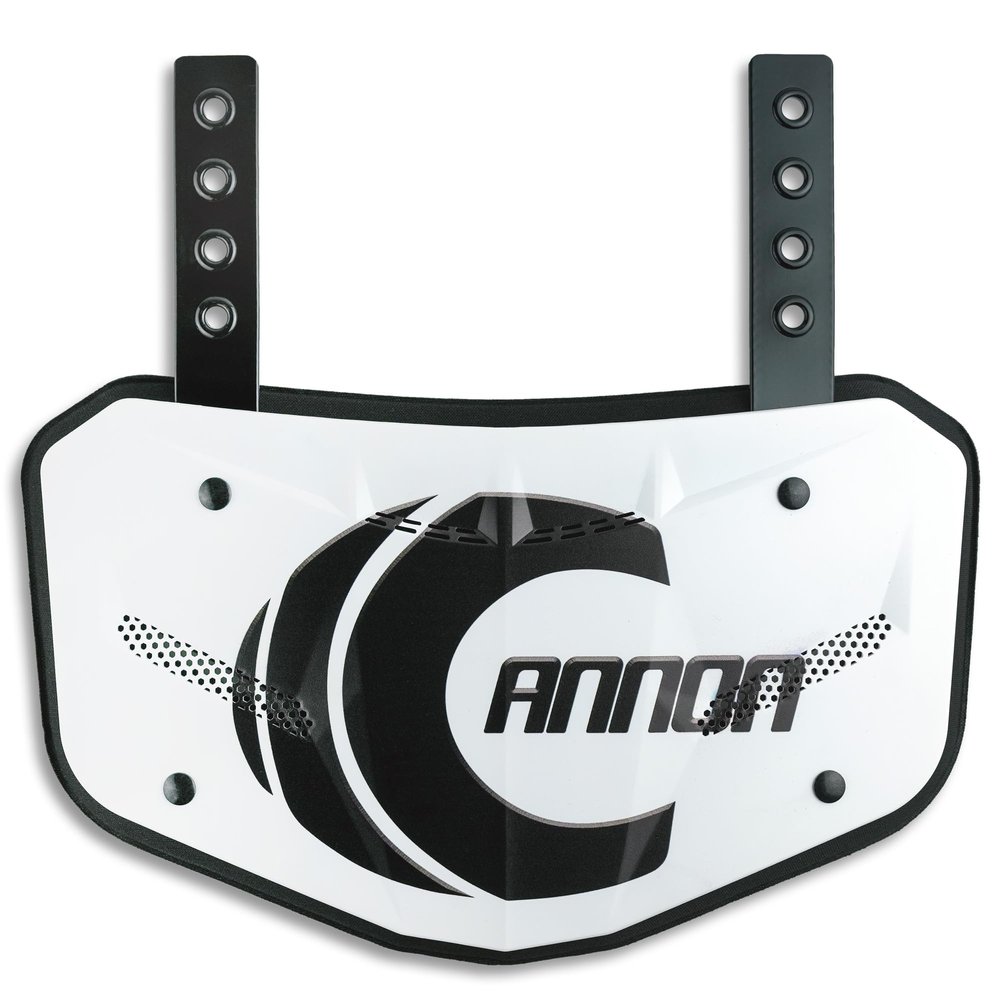 Cannon Sports Football Backplate Shield with High Impact Foam Backing for Lower Back Protection (Adult, White)