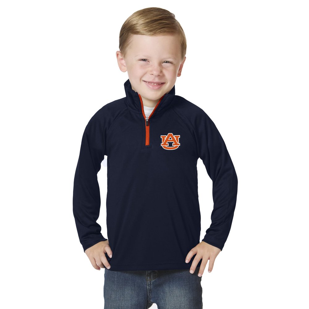 Little King NCAA Toddler Boys 1/4 Zip Pullover Wind Shirt-Auburn-Navy-2T Team Color