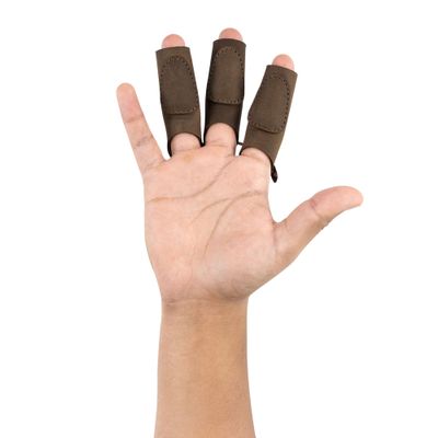Valhalla Gear, Set of 3 Finger Protectors, Hand Guard, Recurve Bow, Shooting Targeting, Cosplay, Full Grain Leather, Handmade Archer Accessories, Bourbon Brown