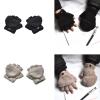 Yoetaun Convertible Gloves Winter Half Finger Mittens Fleece Knit Half Finger Gloves With Flip Cover For Kids view 3