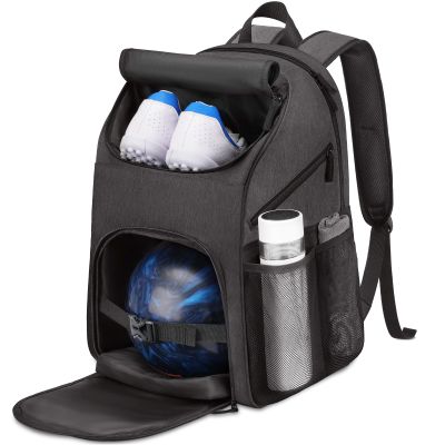 Bosynoy Bowling Bag Backpack, Bowling Ball Backpack for Single Ball with Shoe Compartment & Protective Foam Padded, Fit Shoes Up to US Mens Size 16, Multi-Pockets for Accessories