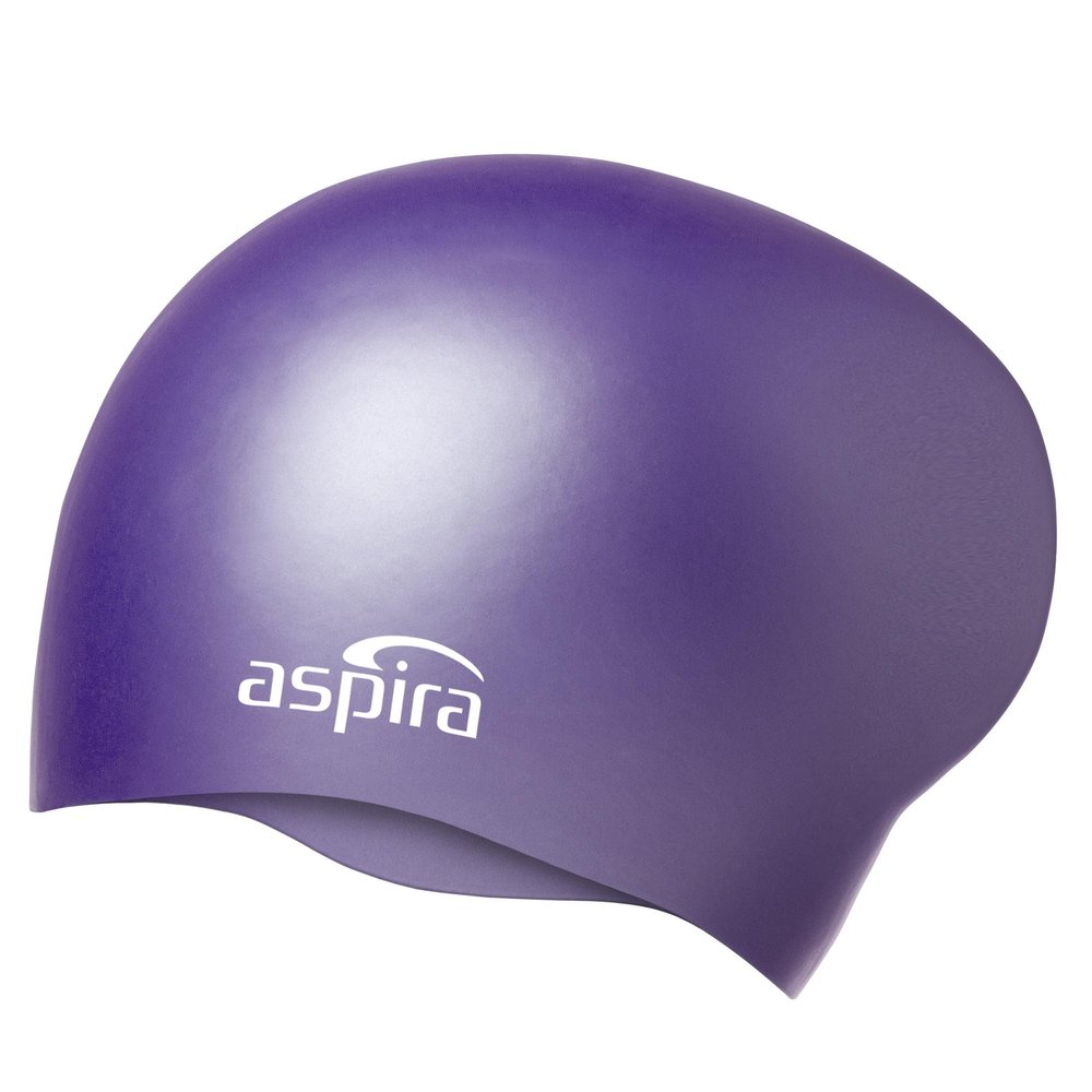 Aspira Silicone Swim Cap for Long Hair. Pearl Purple. Unisex Adult Size, One Size Fits Most.