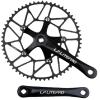 DHNCBGFZ Crankset Folding Bike Crankset Single Tooth Disc 50T 52T 54T 56T 130BCD 170mm Square Taper Crank Arm Set Integrated 5 Claws Aluminum Alloy Crankset (Color : Black, Size : 50T)