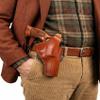 Leather Paddle Holster Fits Colt Python or Colt King Cobra, Premium Leather, Thumb Break - ShnLeather (Brown, Colt Python 3" Barrel) view 1