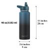 CIVAGO 40 oz Insulated Water Bottle With Straw, Stainless Steel Sports Water Cup Flask with 3 Lids (Straw, Spout and Handle Lid), Double Walled Travel Thermal Canteen Mug, Sage view 4