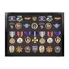 PENNZONI Medal Display Case Medium - Award Display Case, Patches Display Cabinet Case, Acrylic Wall Display Case, Cherry w/ Green Felt view 1