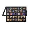 PENNZONI Medal Display Case Medium - Award Display Case, Patches Display Cabinet Case, Acrylic Wall Display Case, Cherry w/ Green Felt view 2