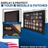 PENNZONI Medal Display Case Medium - Award Display Case, Patches Display Cabinet Case, Acrylic Wall Display Case, Cherry w/ Green Felt view 3