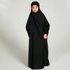 AFAVOM Abaya for Girls Muslim Full Cover Dress Hijab Kaftan Islamic Prayer Dress Long Sleeve Formal Prayer Clothes Dubai Hijab Eid Dress Teens Loose Floor Length Casual Maxi Gown Black 8-9 Years view 2