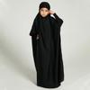 AFAVOM Abaya for Girls Muslim Full Cover Dress Hijab Kaftan Islamic Prayer Dress Long Sleeve Formal Prayer Clothes Dubai Hijab Eid Dress Teens Loose Floor Length Casual Maxi Gown Black 8-9 Years view 3