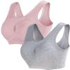 COALHO Lifts Anti-Sagging Wirefree Bra, Breathable Cool Lift up Air Bra, Breathable Anti Saggy Breasts Bra (Pink + Gray,M), Medium view 1
