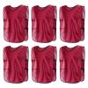 PATIKIL Scrimmage Vest, 6 Pack Soccer Pennies Soccer Jersey Training Vests Team Sports Pinnies Youth Football Practice Jerseys Fits Height 90cm to 115cm, Red (Small) view 1