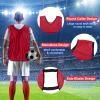 PATIKIL Scrimmage Vest, 6 Pack Soccer Pennies Soccer Jersey Training Vests Team Sports Pinnies Youth Football Practice Jerseys Fits Height 90cm to 115cm, Red (Small) view 2