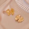 Gold Earrings for Women Butterfly Stud Earrings Fashion Chunky Statement Jewelry view 3